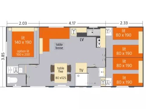 MOBILHOME 6 personnes - Lodge Family 4 Pièces 6 Personnes Climatisé