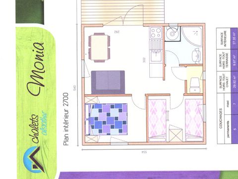 CHALET 6 personnes - Chalet Monia 30m² - 2 chambres 5/6 pers.