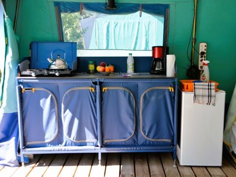 BUNGALOW TOILÉ 6 personnes -  Tente bungalow 25m² - 2 chambres - sans sanitaires 4/6 pers