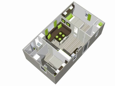 BUNGALOW 6 personnes - Bouleau avec sanitaires