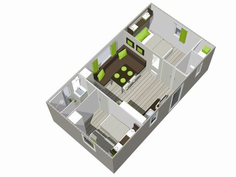 BUNGALOW 6 personnes - Bouleau avec sanitaires