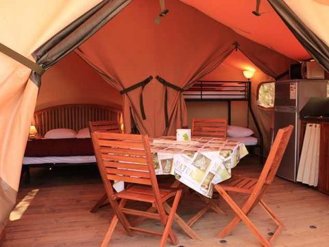 Tente en toile et en bois 5 personnes - Tente Lodge VICTORIA - 2 chambres