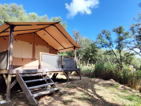 Tente en toile et en bois 5 personnes - Tente Lodge VICTORIA - 2 chambres