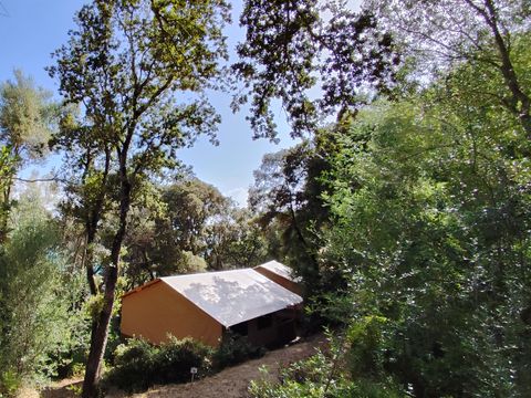 Tente en toile et en bois 5 personnes - Tente Lodge VICTORIA - 2 chambres