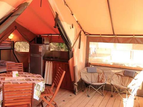 Tente en toile et en bois 5 personnes - Tente Lodge VICTORIA - 2 chambres