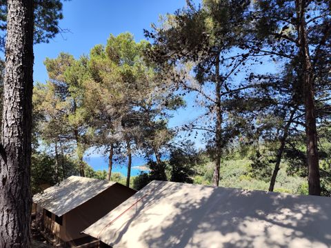 Tente en toile et en bois 5 personnes - Tente Lodge VICTORIA - 2 chambres