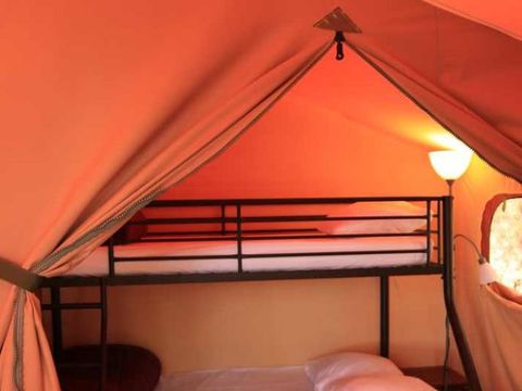 Tente en toile et en bois 5 personnes - Tente Lodge VICTORIA - 2 chambres