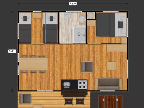 Tente 5 personnes - Luxury Lodge 3 Pièces 4/5 Personnes