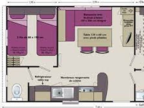 Mobilhome 4/5 personnes - Pour en zone B