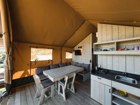 Tente en toile et en bois 4 personnes - Woodlodge 4 personnes (2 chambres)