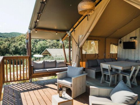 Tente en toile et en bois 4 personnes - Woodlodge 4 personnes (2 chambres)