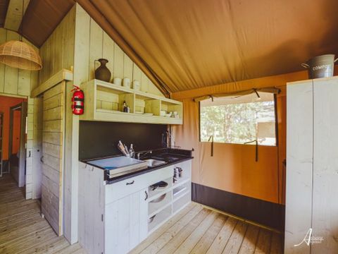 Tente en toile et en bois 4 personnes - Woodlodge 4 personnes (2 chambres)