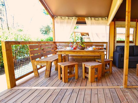 Tente en toile et en bois 5 personnes - Tente en toile et en bois 5 personnes - Tente Lodge Cottu