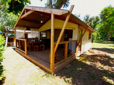 Tente en toile et en bois 5 personnes - Tente en toile et en bois 5 personnes - Tente Lodge Cottu