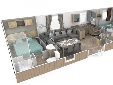 Mobilhome 8 personnes - Mobil-home 3 chambres - AMIRA 715