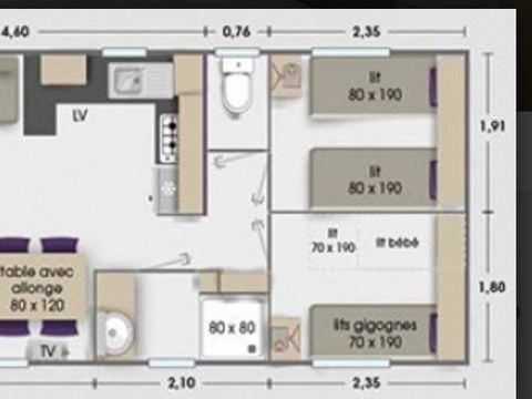 MOBILHOME 8 personnes - Mobil-home 3 chambres