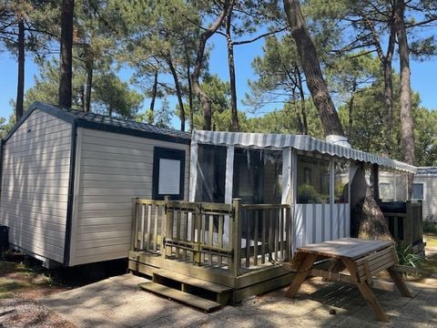 MOBILHOME 8 personnes - Mobilhome famille 4 chambres/2WC/2SDB (Immobilhome)/climatisation/LV/Terrasse intégrale