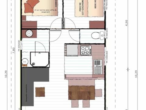 CHALET 5 personnes - Eco-Lodge VIP 35m² avec vue sur terrain de jeux, 2 Chambres, 1 Salle de bain (draps fournis)