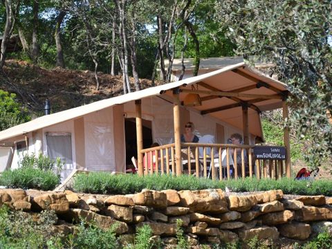Tente en toile et en bois 5 personnes - Safari (haute saison samedi)