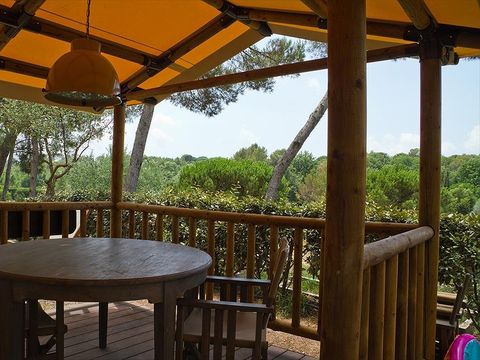 Tente en toile et en bois 5 personnes - Safari (haute saison vendredi)