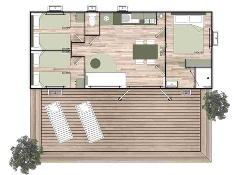 MOBILHOME 4 personnes - Mobil Home PREMIUM 35m²