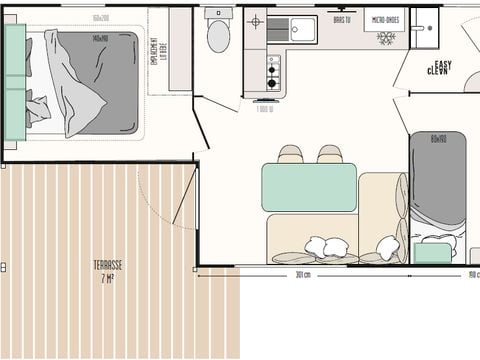 MOBILHOME 5 personnes - PICOLAT 2 chambres climatisé nouveau 2026