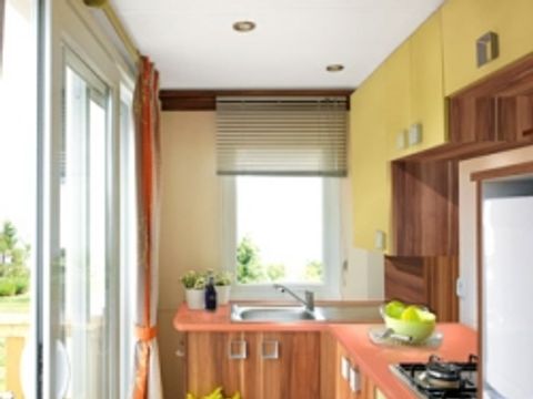 MOBILHOME 6 personnes - Mobilhome RIVIERA 35m² CLIMATISÉ + terrasse semi-couverte 15m²