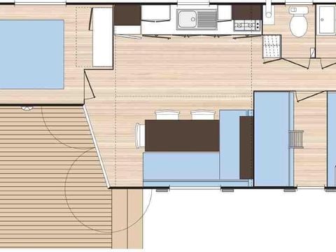 MOBILHOME 6 personnes - Confort + 32 m² - 3 chambres - climatisation