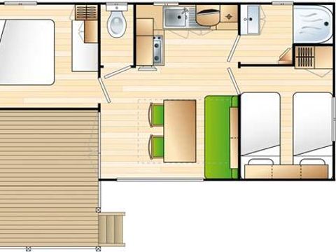 MOBILHOME 6 personnes - Confort 28 m² - 2 chambres - climatisation 4/6 pers