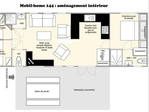 MOBILHOME 8 personnes - 144 Premium  40 m² - 3 chambres - climatisation