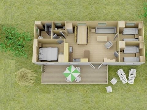 Mobilhome 6 personnes - Comfort | 3 Ch. | 6 Pers. | Terrasse surélevée | Clim.
