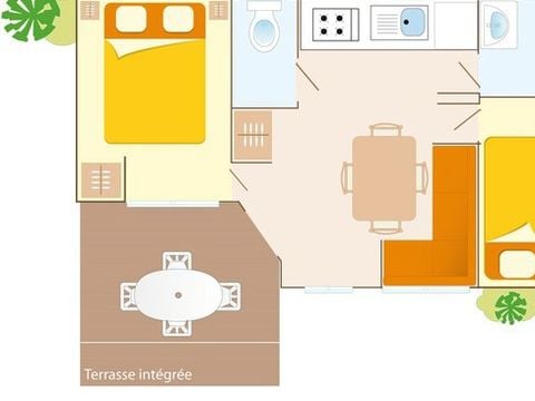 Mobilhome 4 personnes - Comfort XL | 2 Ch. | 4 Pers. | Terrasse simple | Clim.