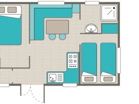 Mobilhome 4 personnes - Comfort XL | 2 Ch. | 4 Pers. | Terrasse surélevée | Clim.