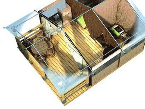 BUNGALOW TOILÉ 5 personnes - Bungalow Toilé 2 chambres 30m²