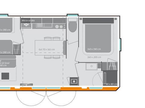 MOBILHOME 6 personnes - GRAND CHARME CLIM / TV / PLANCHA GAZ