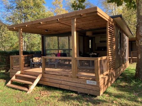 CHALET 5 personnes - Morea Premium 25m² - 2 chambres + TV + LV + terrasse couverte