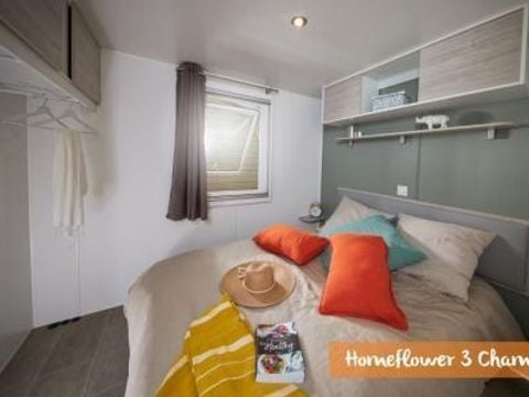 Mobilhome 6 personnes - Home Flower Premium 33m² - 3 chambres + TV + LV + Terrasse + Clim