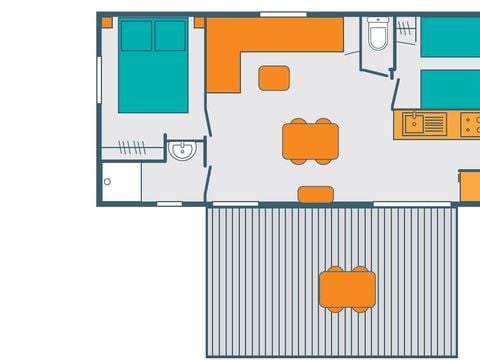 Mobilhome 4 personnes - PREMIUM - 32m²