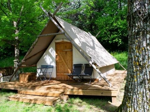 Tente en toile et en bois 4 personnes - LODGE TRAPPEUR 4 pers