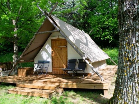 TENTE TOILE ET BOIS 4 personnes - LODGE TRAPPEUR 4 pers