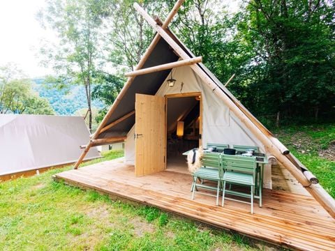 Tente en toile et en bois 4 personnes - LODGE TRAPPEUR 4 pers