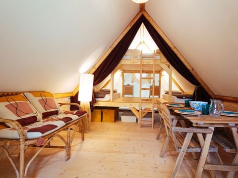 Tente en toile et en bois 4 personnes - LODGE TRAPPEUR 4 pers