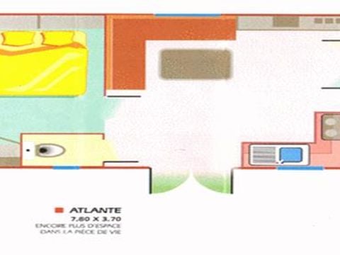 MOBILHOME 4 personnes - AULUS dimanche : 1 salle d'eau avec terrasse couverte