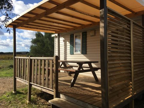 Mobilhome 4 personnes - Top Alto premium 29m² - 2 chambres - Terrasse semi-couverte 11m² +TV - Lave vaisselle - Clim+wifi