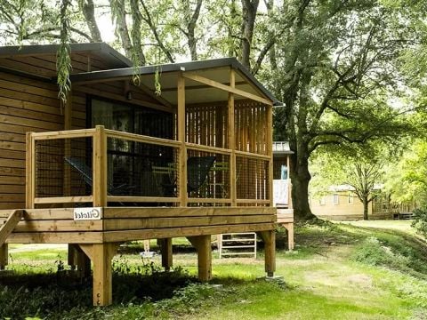 TENTE TOILE ET BOIS 5 personnes - Lodge Nature 3 Pièces 5 Personnes + TV