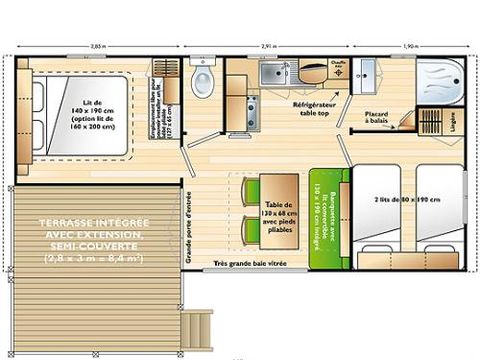 Mobilhome 4 personnes - Essentiel