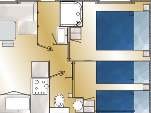 MOBILHOME 4 personnes - Formule PREMIUM - mobile-home ou chalet 2 chambres = draps + serviettes +ménage
