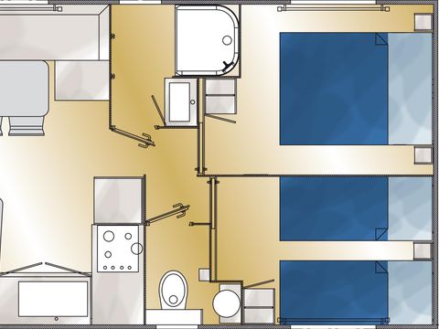 Mobilhome 4 personnes - Mobile-home Tourmalet 2 chambres