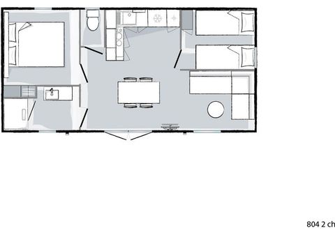 MOBILHOME 4 personnes - Moorea 52 m² - 3 pièces - 2 chambres - Jacuzzi privatif - Climatisation