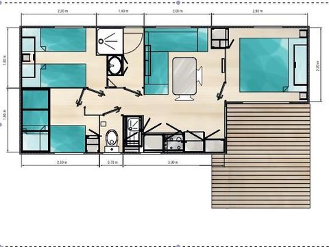 MOBILHOME 6 personnes - JONQUILLE